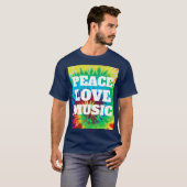 平和 愛 音楽 Tシャツ (正面フル)