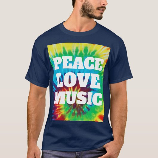 平和 愛 音楽 Tシャツ (正面)