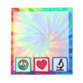 平和、愛、顕微鏡 ノートパッド (正面)