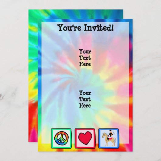 平和、愛、馬術 招待状 (正面/裏面)