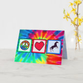 平和、愛、馬 カード (黄色い花)