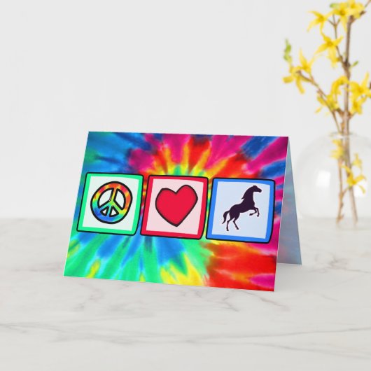 平和、愛、馬 カード (黄色い花)