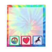 平和、愛、馬 ノートパッド (正面)