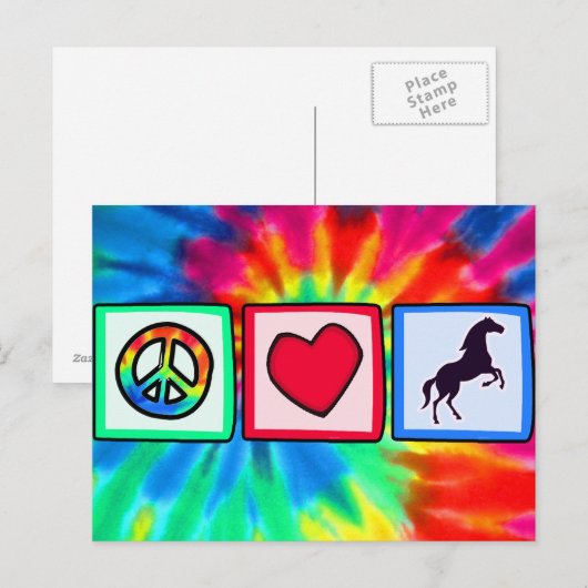 平和、愛、馬 ポストカード (正面/裏面)