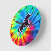 平和、愛、馬 ラウンド壁時計 (傾斜)
