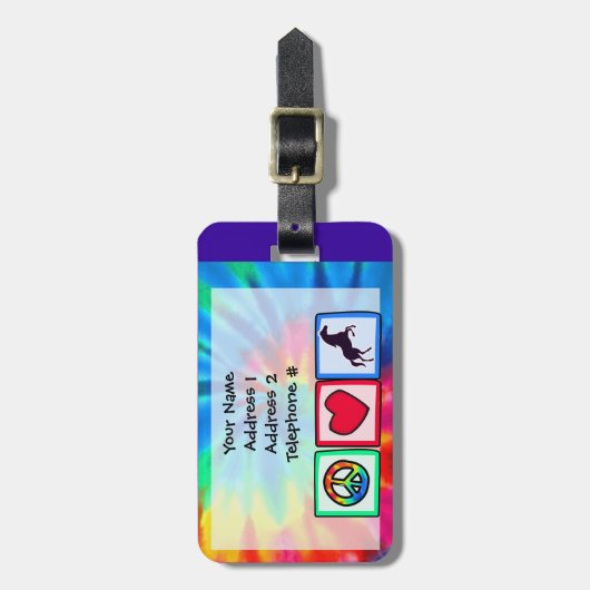 平和、愛、馬 ラゲッジタグ (正面縦)