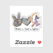 平和、愛、魔女スクエア シール (シート)