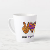 平和、愛、魔女 カフェラテマグ (左アングル)