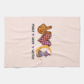 平和、愛、魔女 キッチンタオル (横)