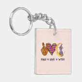 平和、愛、魔女 キーホルダー (正面左)