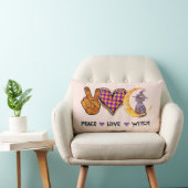 平和、愛、魔女 ランバークッション (椅子)