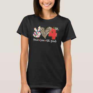 平和 愛 4年生 キッズ 生徒 先生 学校へ Tシャツ