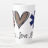 平和 – 愛 – EMS カフェラテマグ (正面)