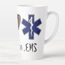 平和 – 愛 – EMS カフェラテマグ