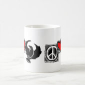 平和、愛、V型マーク。 コーヒー・マグ! コーヒーマグカップ (中央)