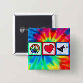 平和、愛、Wakeboarding 缶バッジ (正面&裏面)