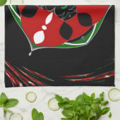 「平和：盾エンブレム付き」アートプリント キッチンタオル (折り畳み)