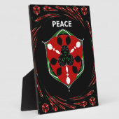 「平和:盾エンブレム付き」アートプリント フォトプラーク (側面)