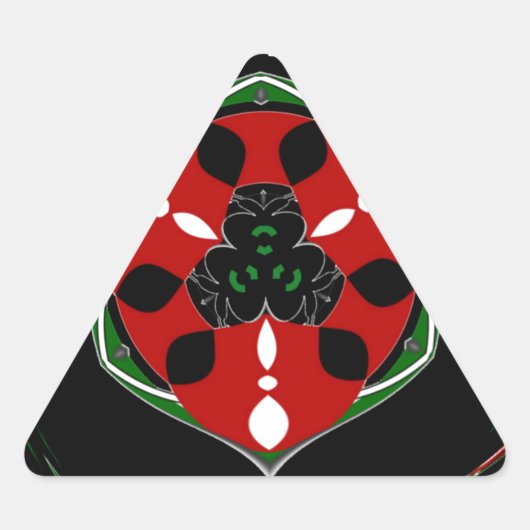 「平和：盾エンブレム付き」アートプリント 三角形シール (正面)