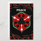 「平和：盾エンブレム付き」アートプリント 便箋 (正面/裏面)