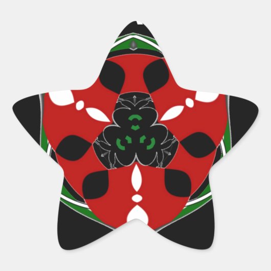 「平和：盾エンブレム付き」アートプリント 星シール (正面)