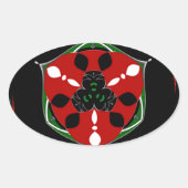 「平和:盾エンブレム付き」アートプリント 楕円形シール (正面)