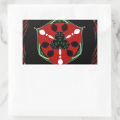 「平和:盾エンブレム付き」アートプリント 長方形シール (バッグ)