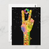 平和、統一、チームワーク ポストカード (正面/裏面)