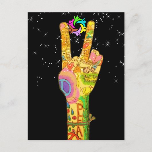 平和、統一、チームワーク ポストカード (正面)