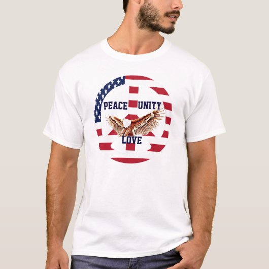 平和、統一、愛_ Tシャツ (正面)