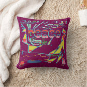 "平和"赤い感動的黄色のワイン南西 クッション (ブランケット)