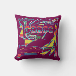 "平和"赤い感動的黄色のワイン南西 クッション