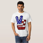 平和-赤い白く及び青 Tシャツ (正面フル)