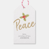 平和 |金ゴールドとホワイトクリスマス ギフトタグ (正面)