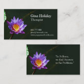 平和、静けさ、スイレン、ヨガ、黙想 名刺 (正面/裏面)