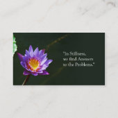 平和、静けさ、スイレン、ヨガ、黙想 名刺 (裏面)