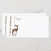 平和、鹿、樺の木{水平} (正面/裏面)