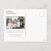 平和。黒と金ゴールドエレガントのミニマル写真 シーズンポストカード (裏面)