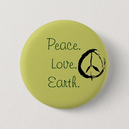 平和、Peace.Love.Earth. 缶バッジ (正面)