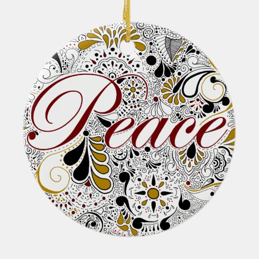 平和Hennaのデザイン セラミックオーナメント (裏面)