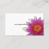 平和l美しいピンクのはすの花かスイレン 名刺 (裏面)