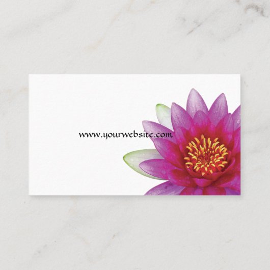 平和l美しいピンクのはすの花かスイレン 名刺 (裏面)