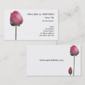 平和l美しいピンクのはすの花かスイレン 名刺 (正面/裏面)