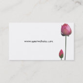 平和l美しいピンクのはすの花かスイレン 名刺 (裏面)