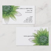 平和l美しい緑のはすの花かスイレン 名刺 (正面/裏面)