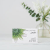 平和l美しい緑のはすの花かスイレン 名刺 (スタンド正面)