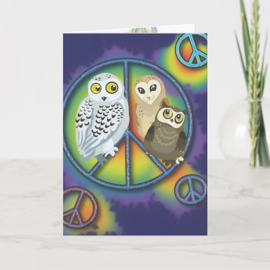 平和Owls~Greetingカード カード (正面)
