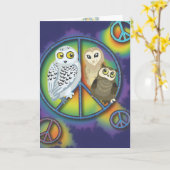 平和Owls~Greetingカード カード (黄色い花)