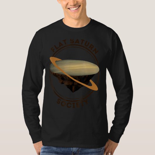 平土星会土星は平らな惑星である Tシャツ (正面)