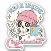 平均おもしろい内及びカフェイン入り引用文ビニル シール (正面)